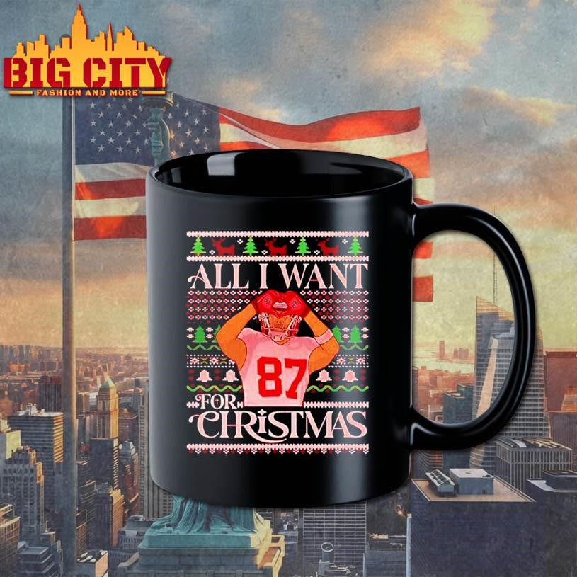 All I want for Christmas Travis Kelce Kansas City Chiefs Ugly Christmas Shirt