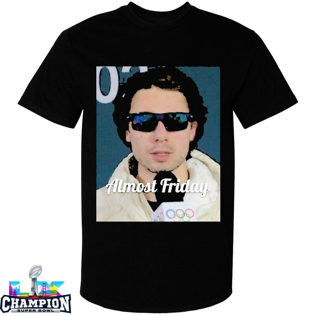 Almost Friday Quinn Hughes Olympic Glasses T-shirts