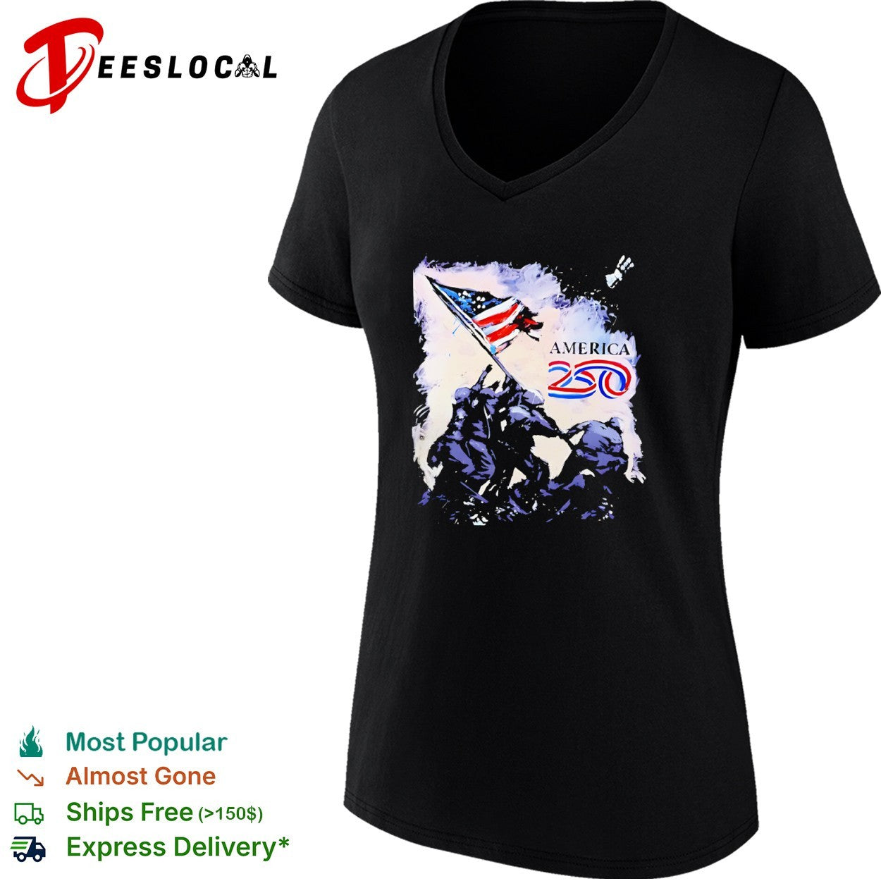 America 250 Iwo Jima flag raising shirt