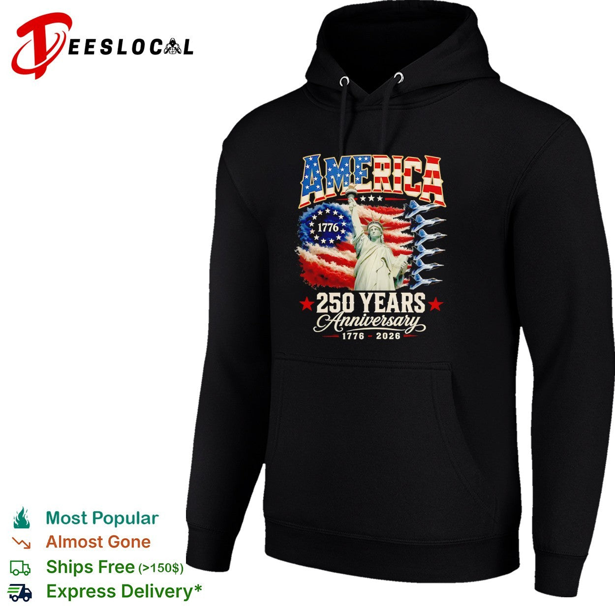 America 250 Years Anniversary 1776 2026 Statue of Liberty Jets Fighter Pilot shirt