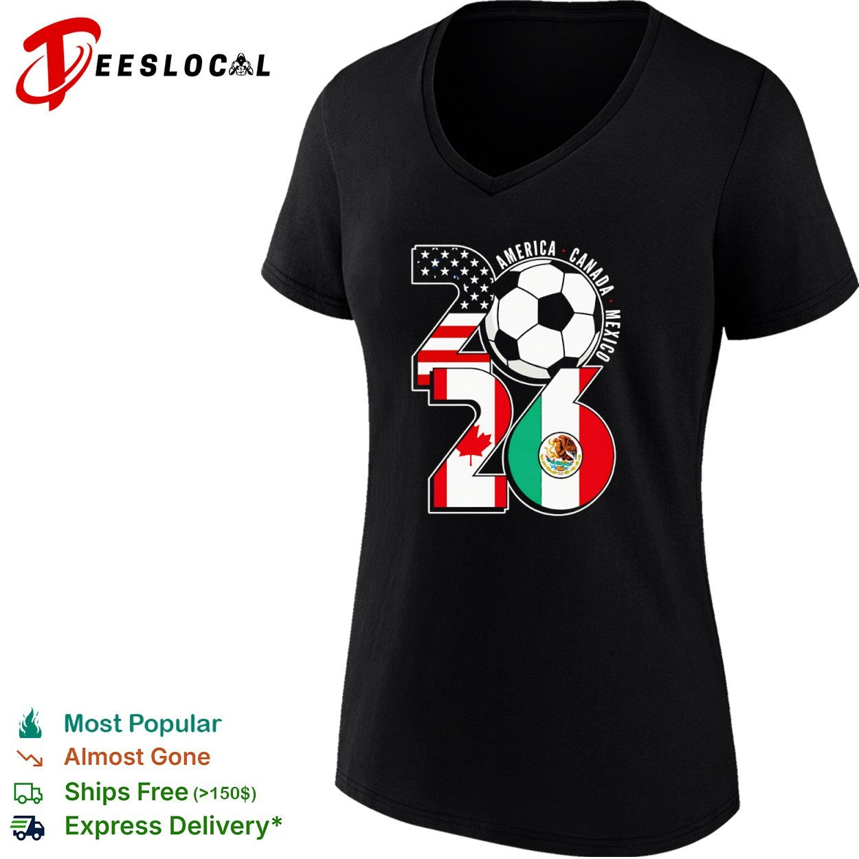 America Canada Mexico 2026 soccer ball shirt