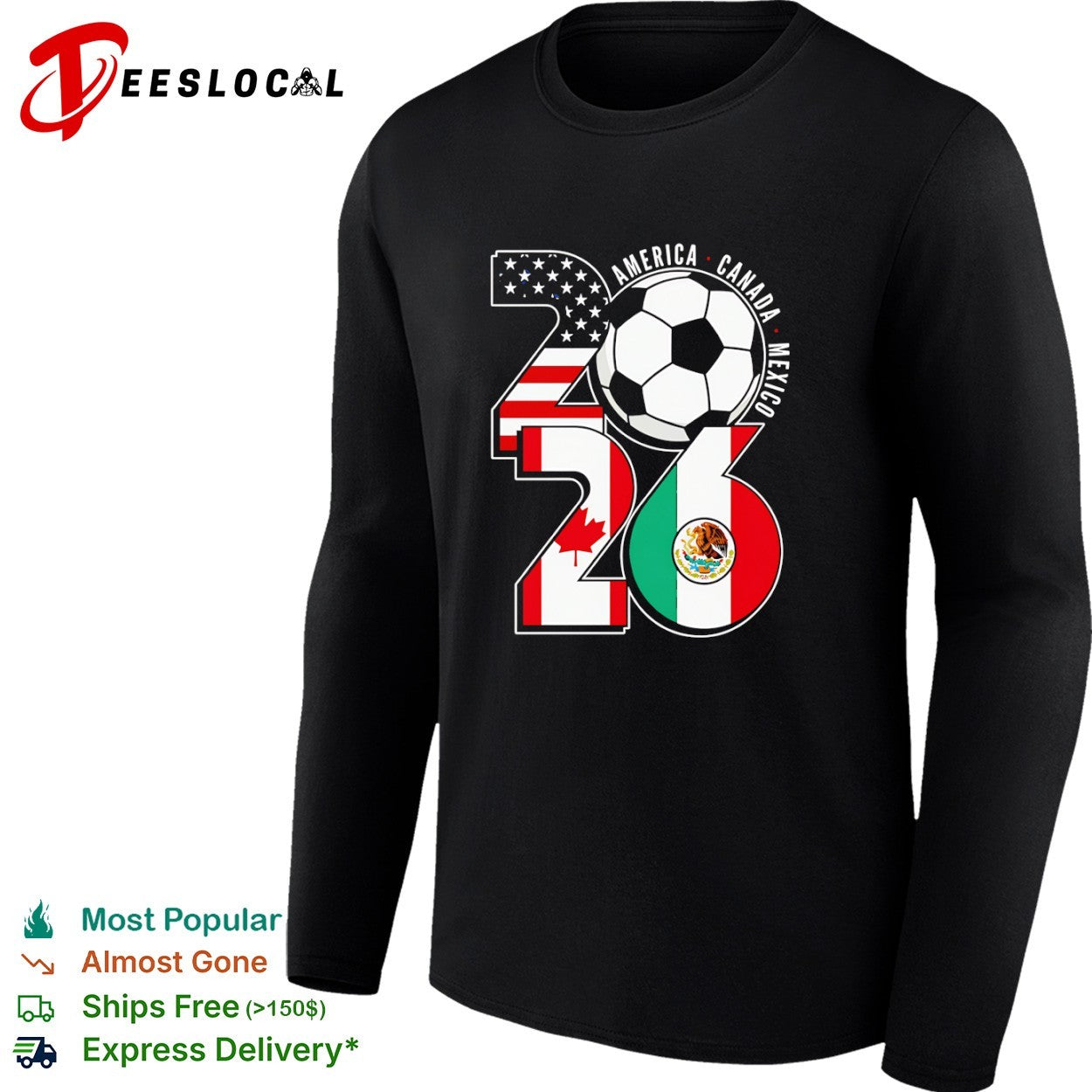America Canada Mexico 2026 soccer ball shirt