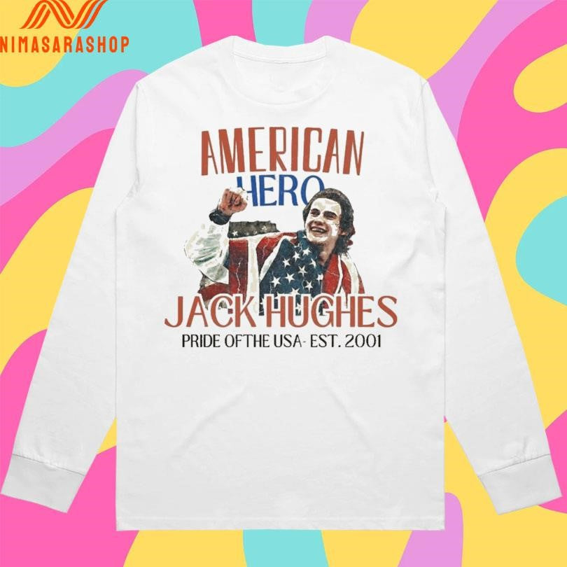 American Hero Jack Hughes Pride Of The USA Est 2001 Vintage Style 2026 Olympics Shirts