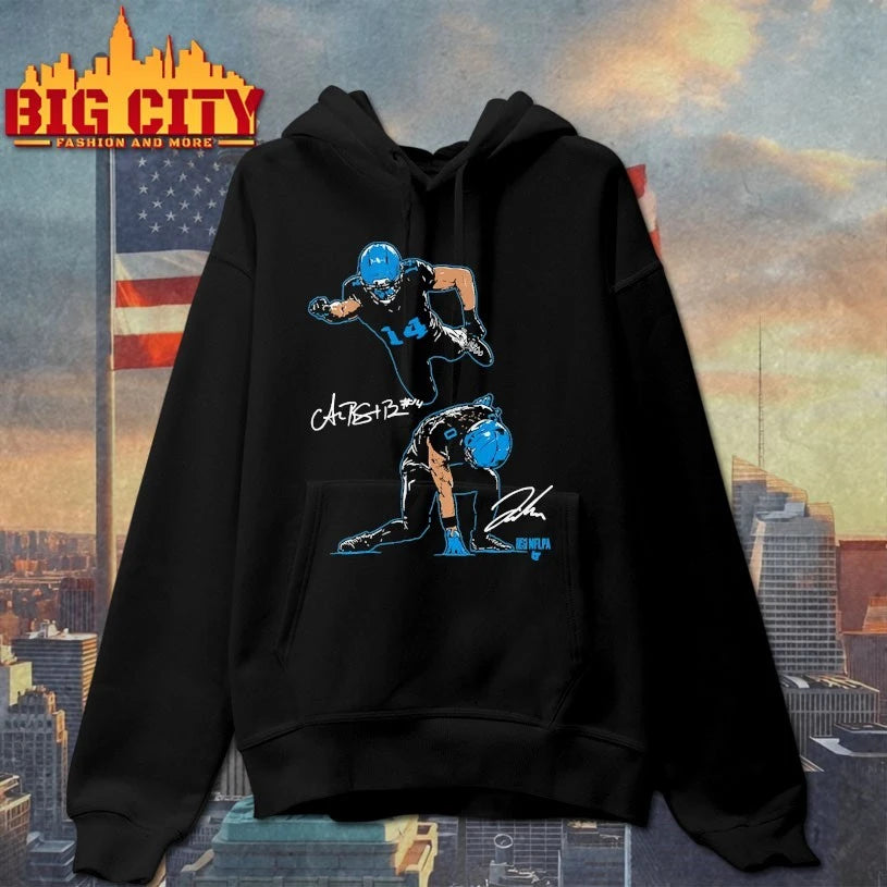 Amon-Ra St. Brown &amp; Jahmyr Gibbs Superheroes signatures shirts