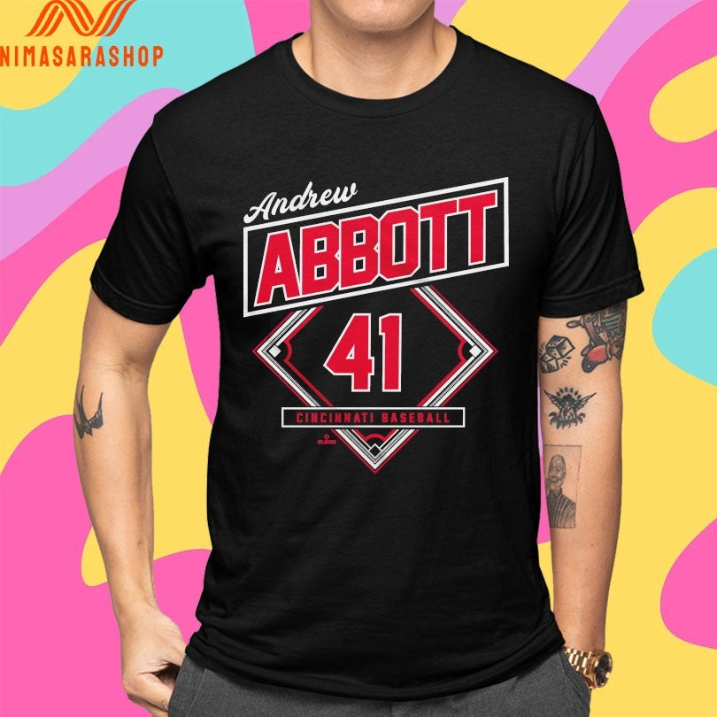 Andrew Abbott 41 Cincinnati Baseball Classic Diamond Shirts