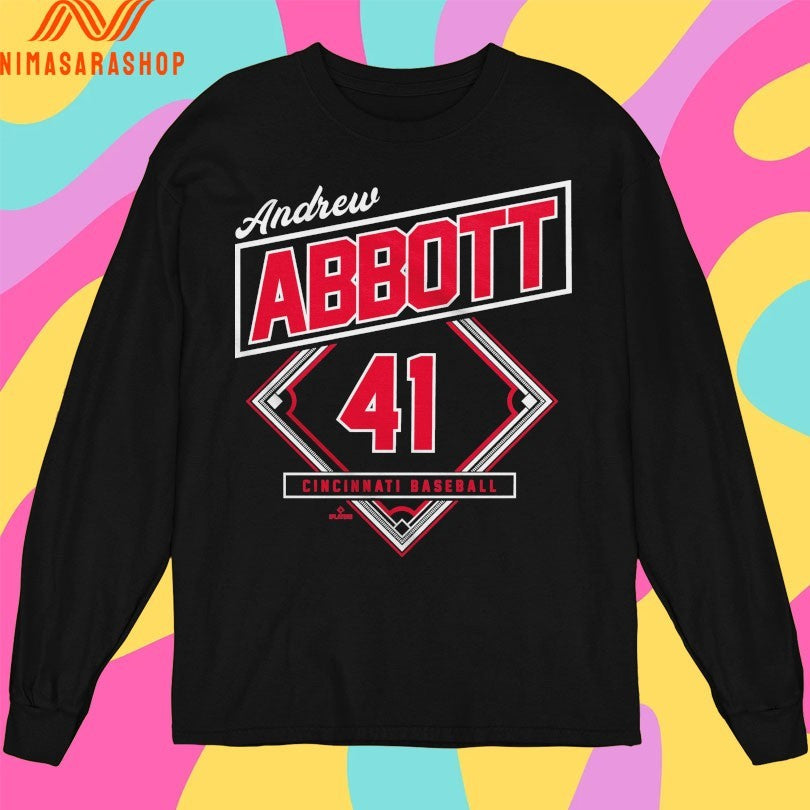 Andrew Abbott 41 Cincinnati Baseball Classic Diamond Shirts