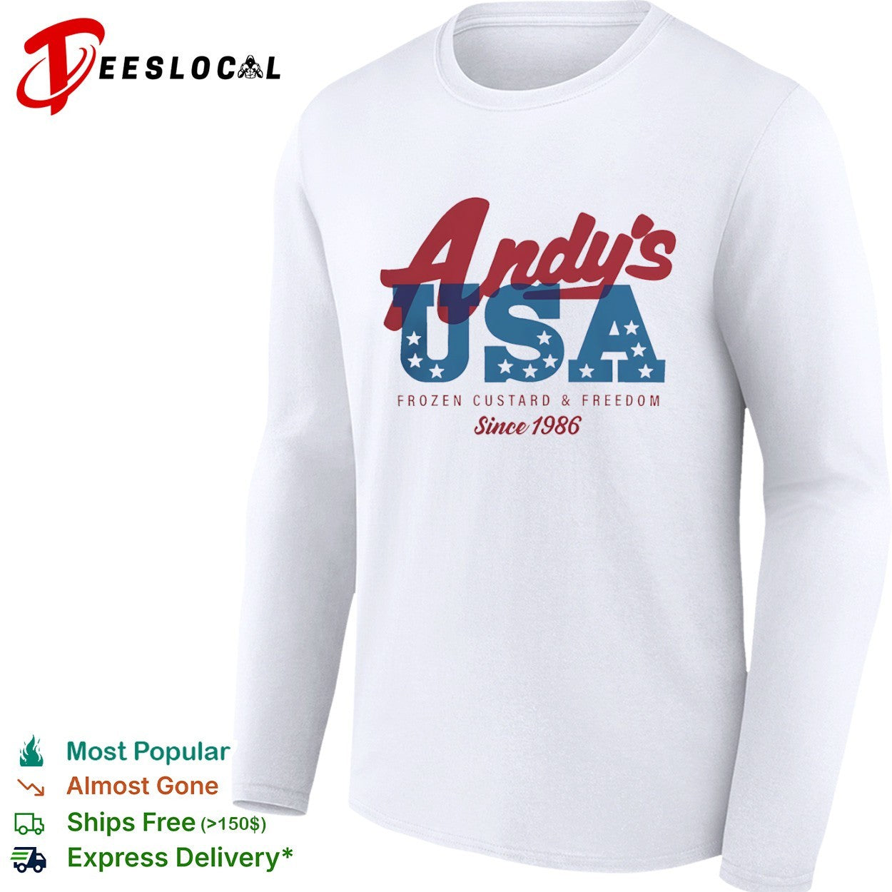 Andys USA Frozen Custard and Freedom Since 1986 shirt