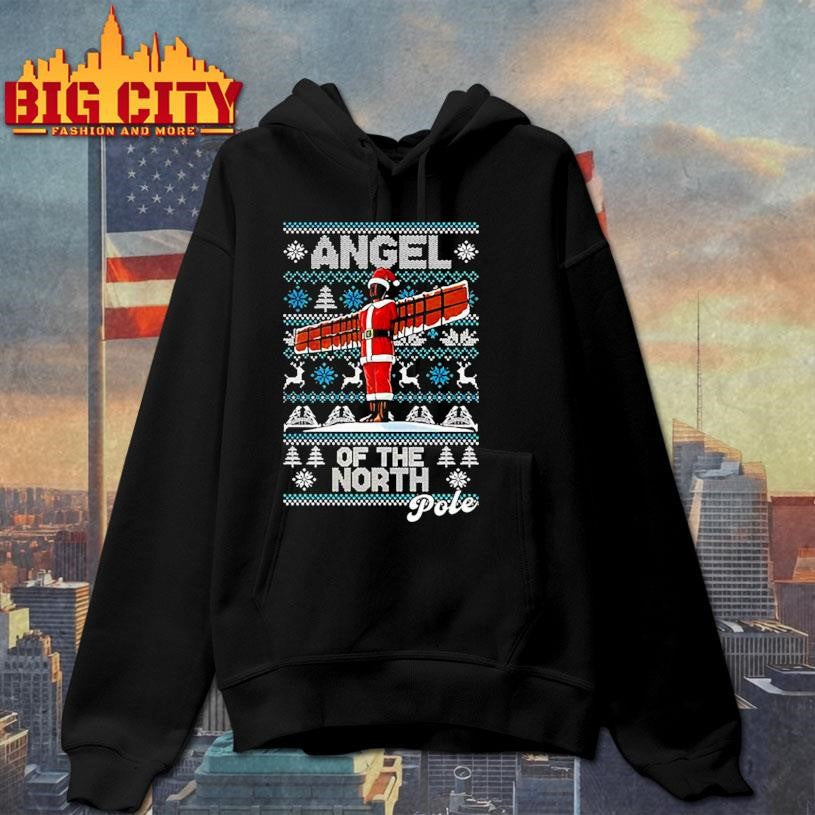 Angel of the north pole wooden statue ugly Christmas shirt