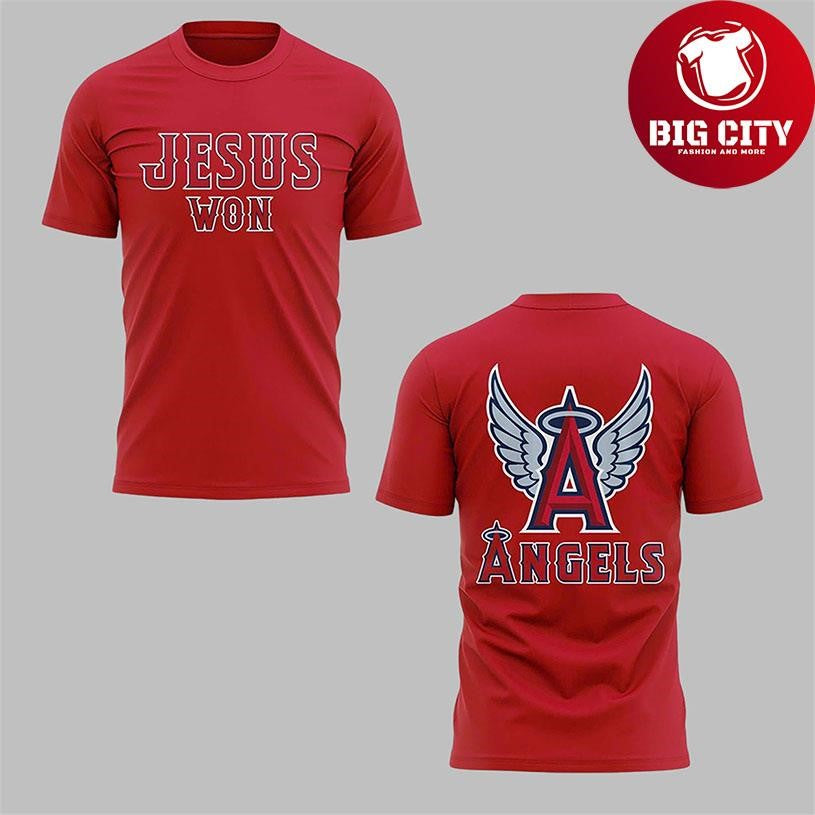 Angels Jesus Won 2025 Two Sided Shirt
