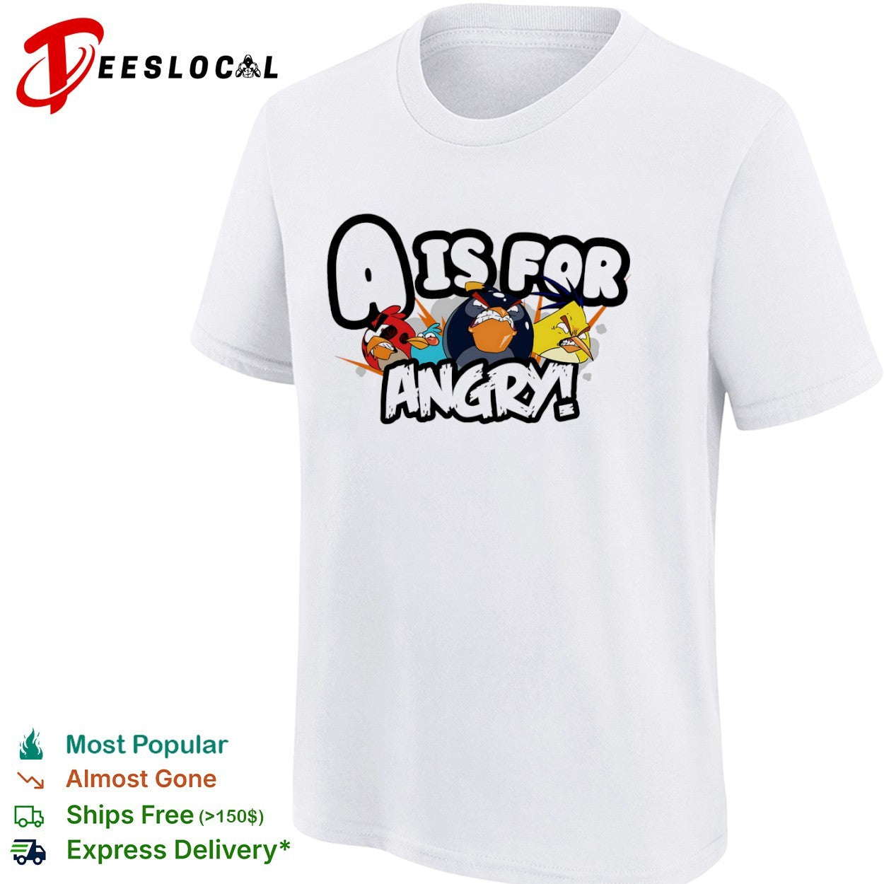 Angry Birds game characters a is for shirt