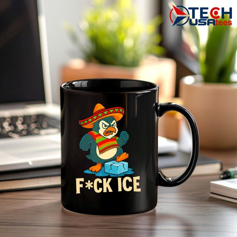 Angry Penguin Mexican fck ICE shirt