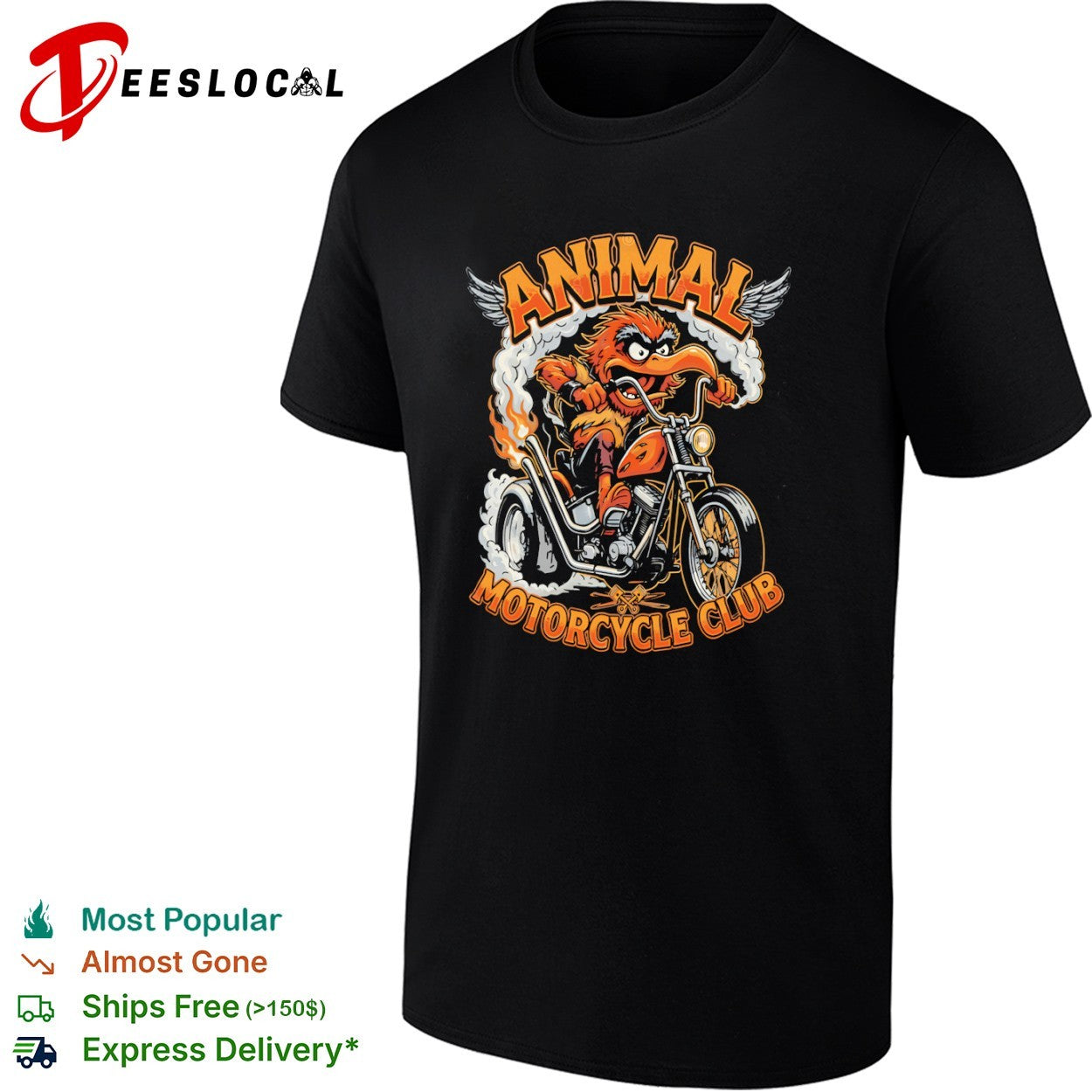Animal Muppet Motorcycle Club riding a chopper for bikers shirt