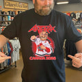 Anthrax Canada 2026 Tour Merch Tee No Man Mascot Canada Hockey Player Art Elbows Up T-Shirt