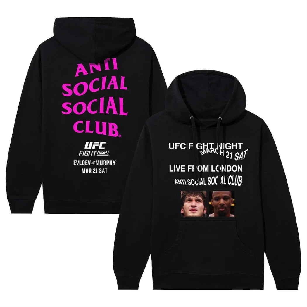 Anti Social Social Club x UFC Unisex UK Fight Night March 21 Sat Live From London Hoodie