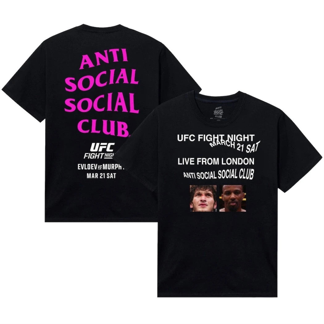 Anti Social Social Club x UFC Unisex UK Fight Night March 21 Sat Live From London T-shirt