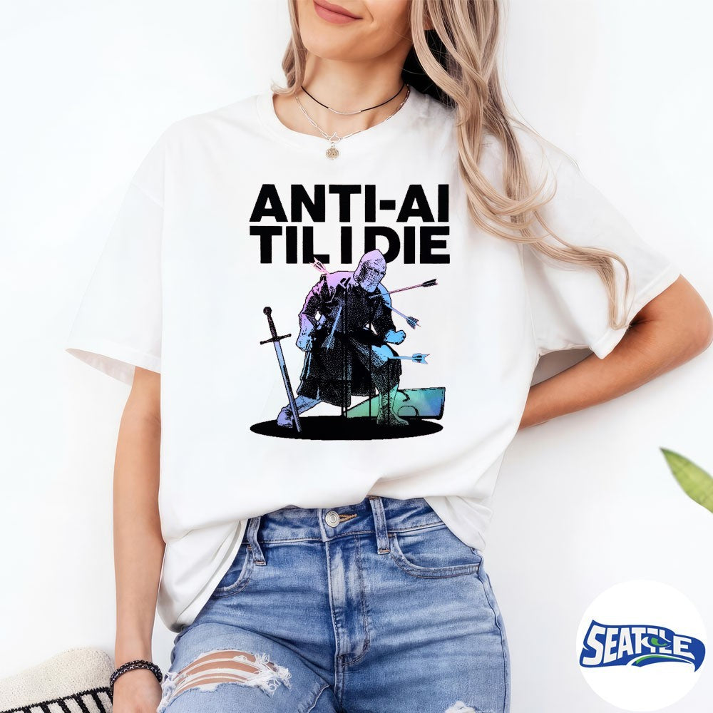Anti-ai Tilidie – A Graphic Depiction Of A Knight Under Attack shirt
