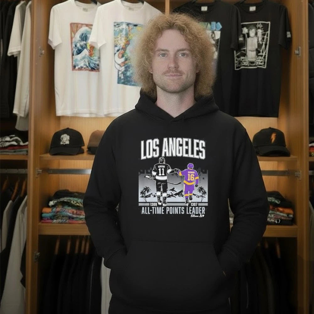 Anze Kopitar and Marcel Dionne Los Angeles All-Time Points Leader Shirt