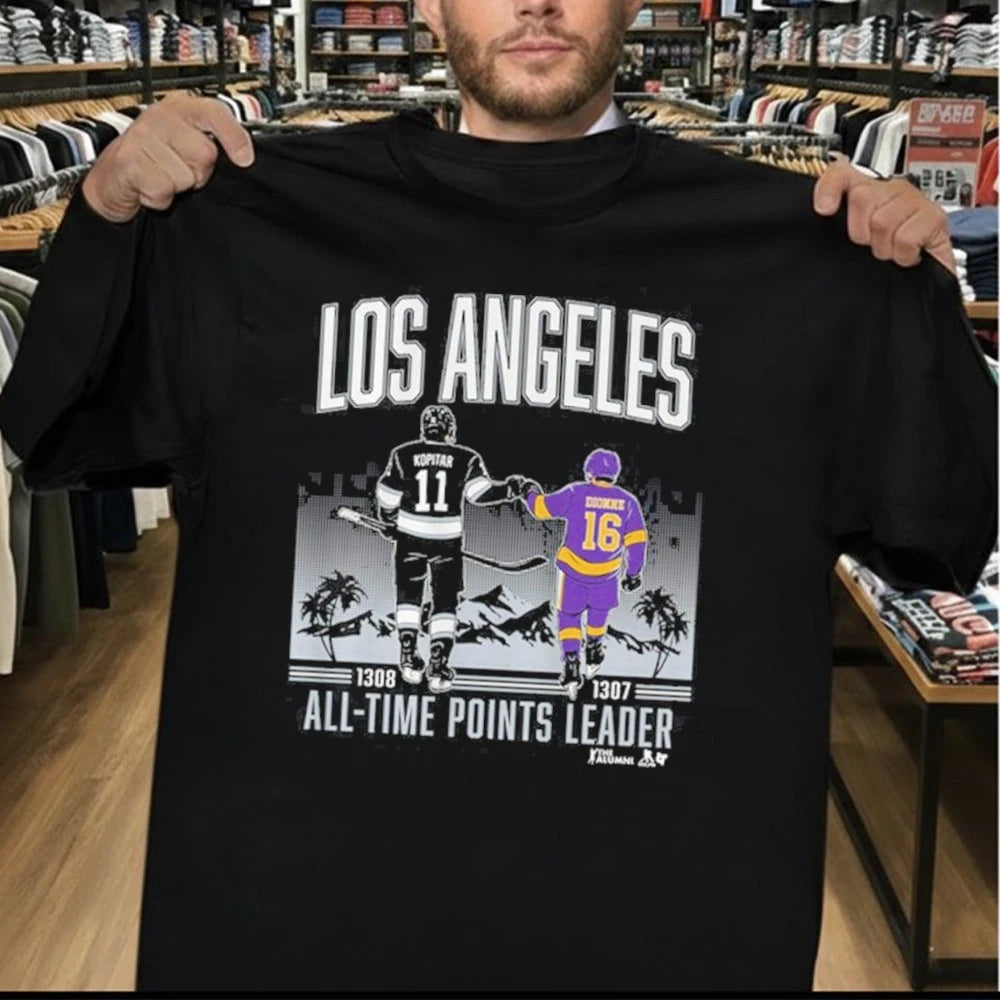 Anze Kopitar and Marcel Dionne Los Angeles All-Time Points Leader Shirt
