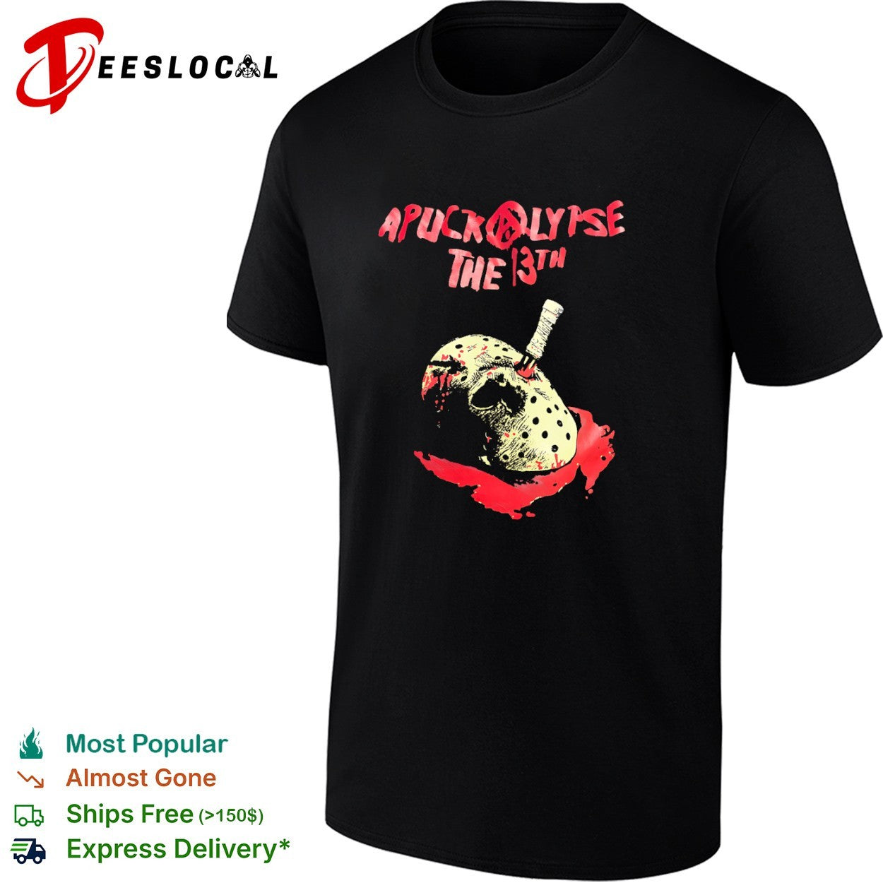 Apocalypse The 13th Jason Voorhees hockey mask blood knife shirt