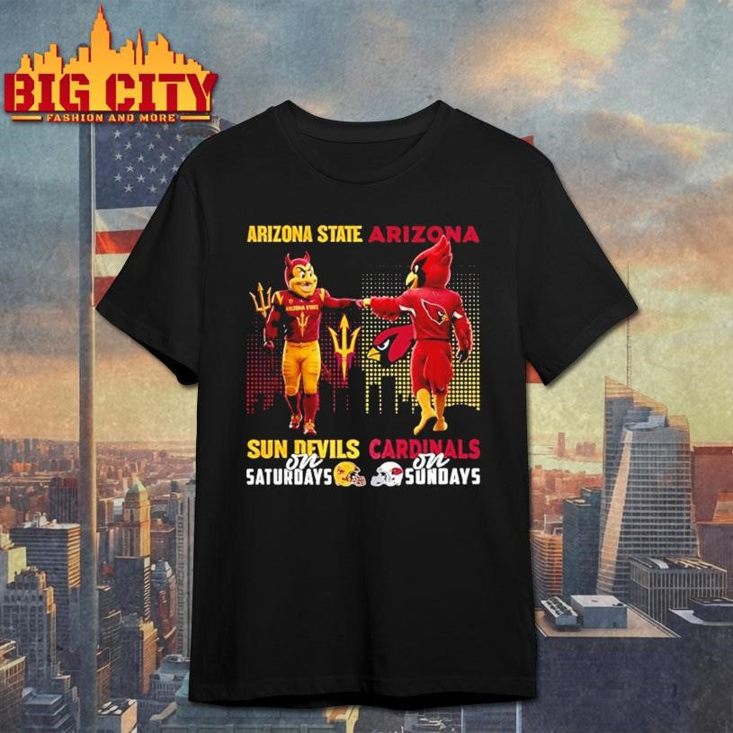 Arizona State Sun Devils On Saturdays Vs Arizona Cardinals On Sundays Mascot Shirt