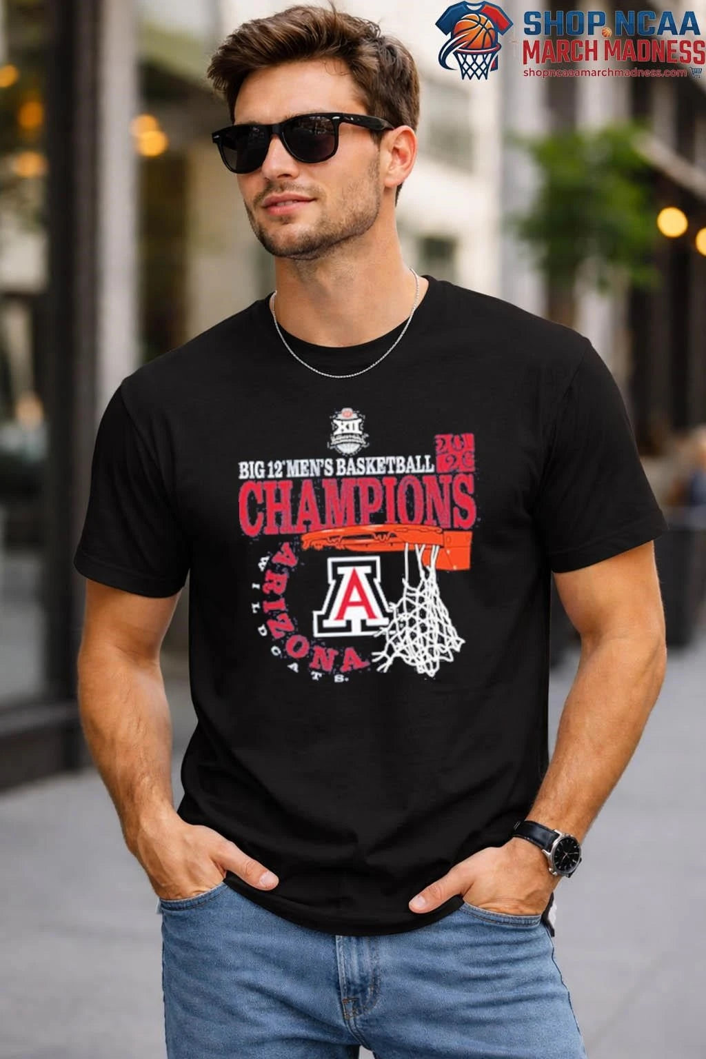 Arizona Wildcats 2026 Big 12 Men’s Basketball Conference Tournament Champions shirt