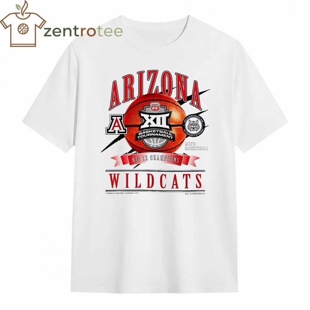 Arizona Wildcats 2026 Big 12 Men’s Basketball Tournament Champions Locker Room tee