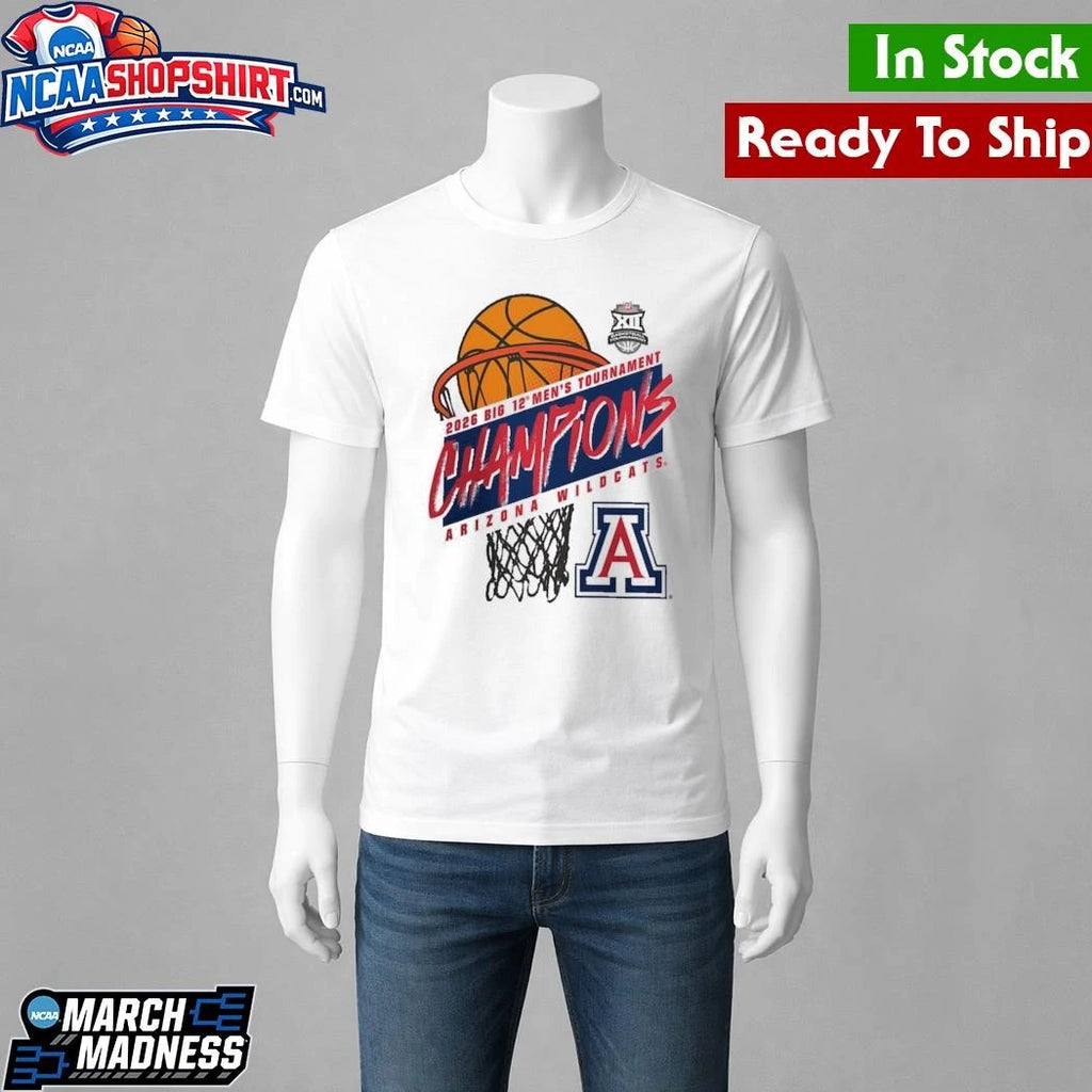 Arizona Wildcats 2026 Big 12 Men’s Basketball Tournament Champions Shirt