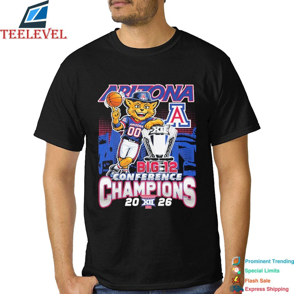 Arizona Wildcats Big 12 Conference Champions 2026 Mascot Trophy T-shirts