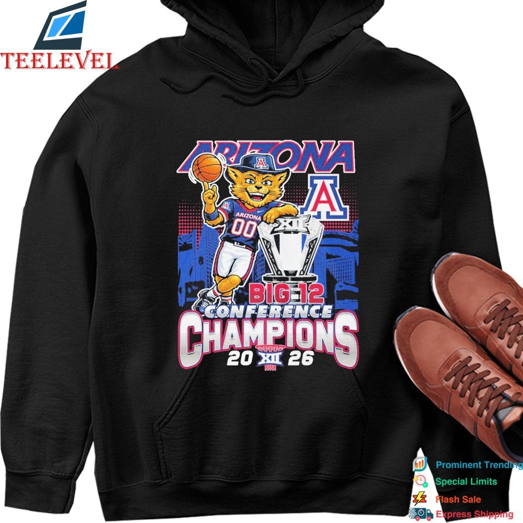Arizona Wildcats Big 12 Conference Champions 2026 Mascot Trophy T-shirts