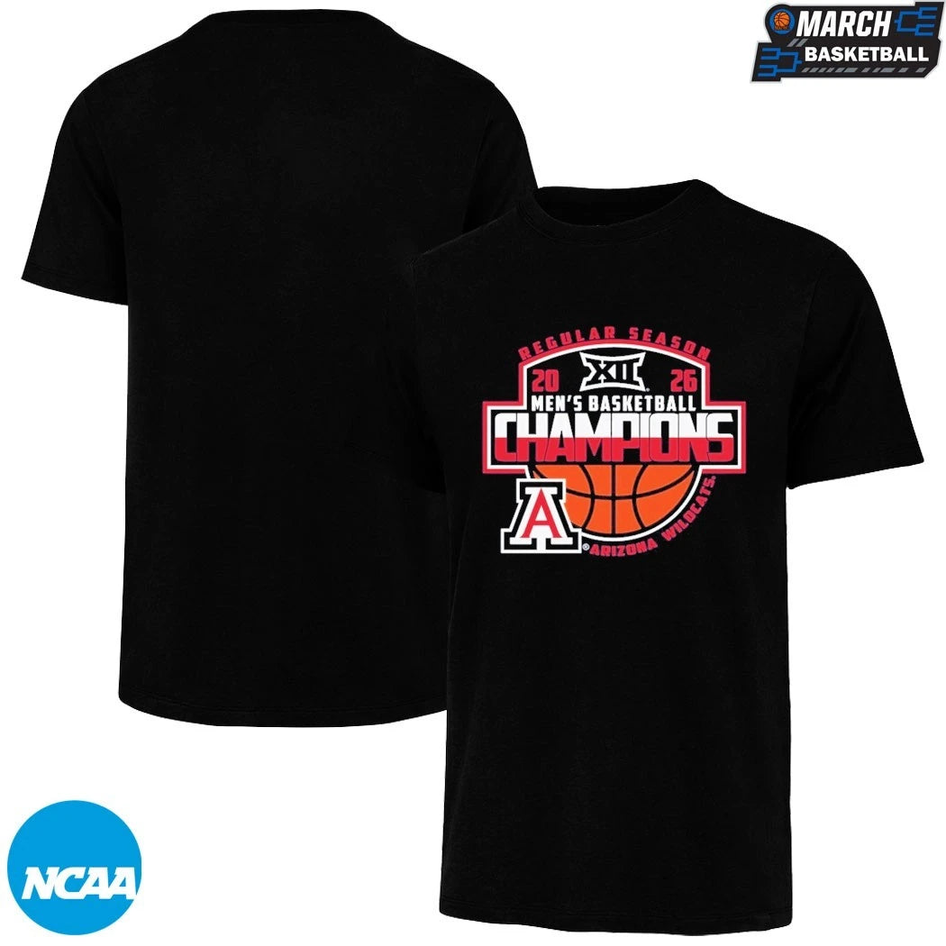 Arizona Wildcats Big 12 Men’s Basketball Regular Season Champions 2026 XII T-Shirts