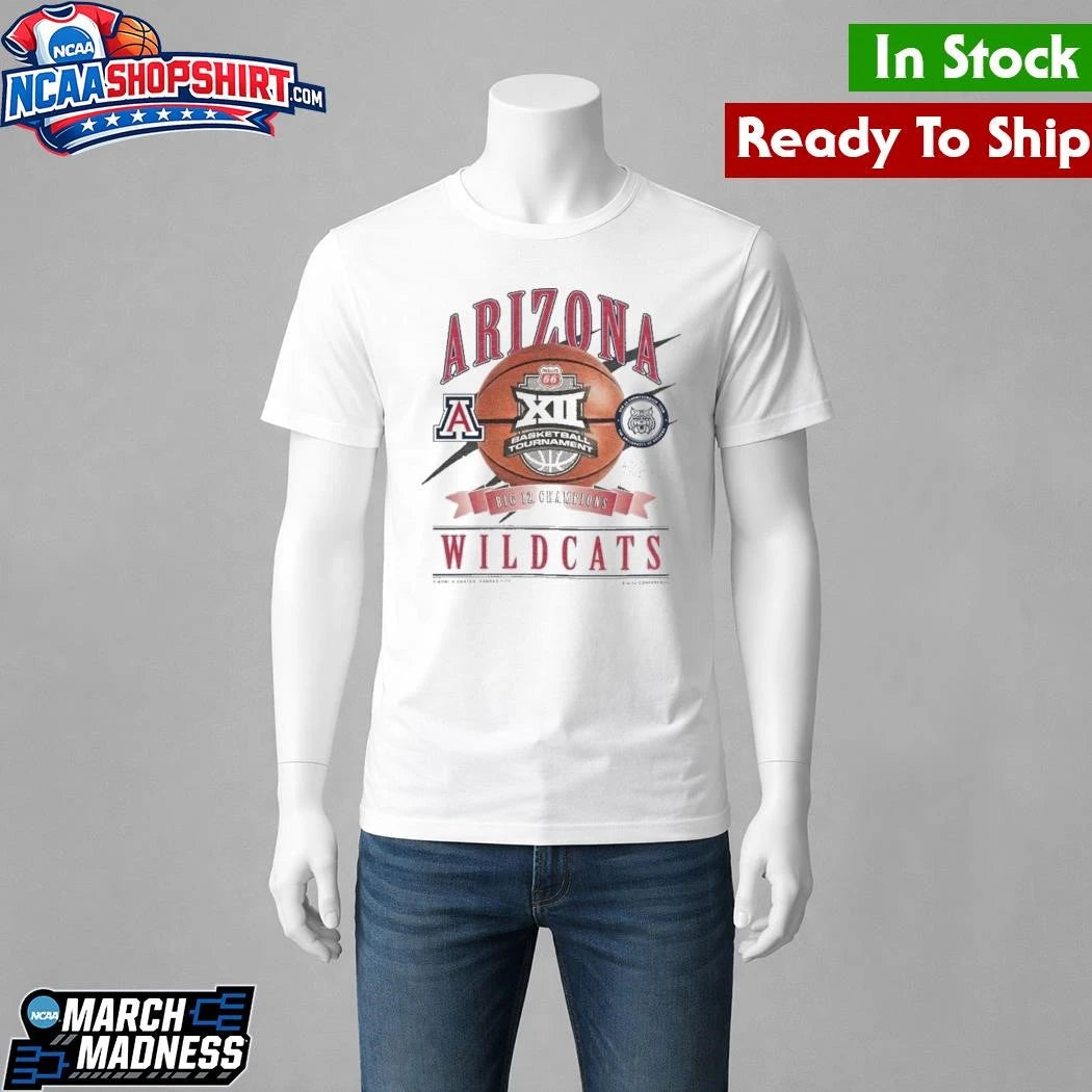 Arizona Wildcats Big 12 Men’s Basketball Tournament Championship 2026 Locker Room Trophy Shirt