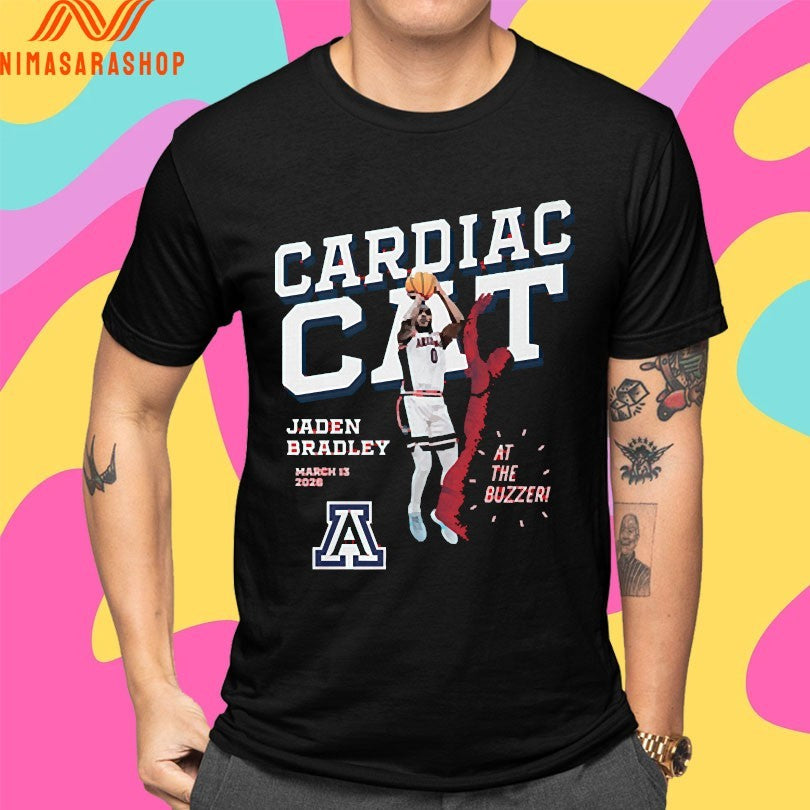 Arizona Wildcats Cardiac Cat Jaden Bradley March 13 2026 At The Buzzer Shirts