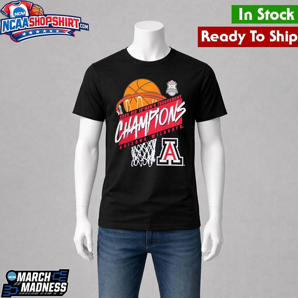 Arizona Wildcats Men’s Basketball 2026 Big 12 Tournament Champions Shirt