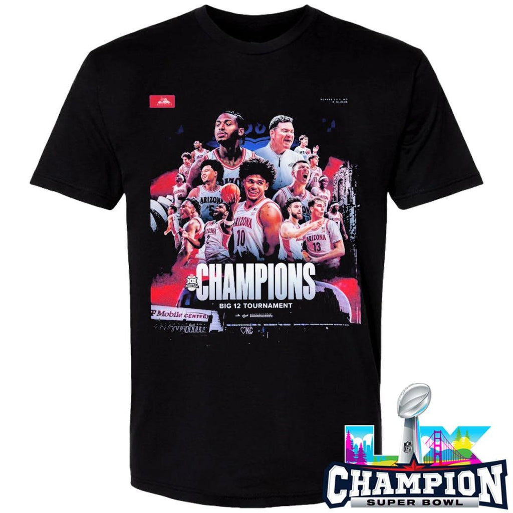Arizona Wildcats Men’s Basketball 2026 Big 12 Tournament Champions Shirt