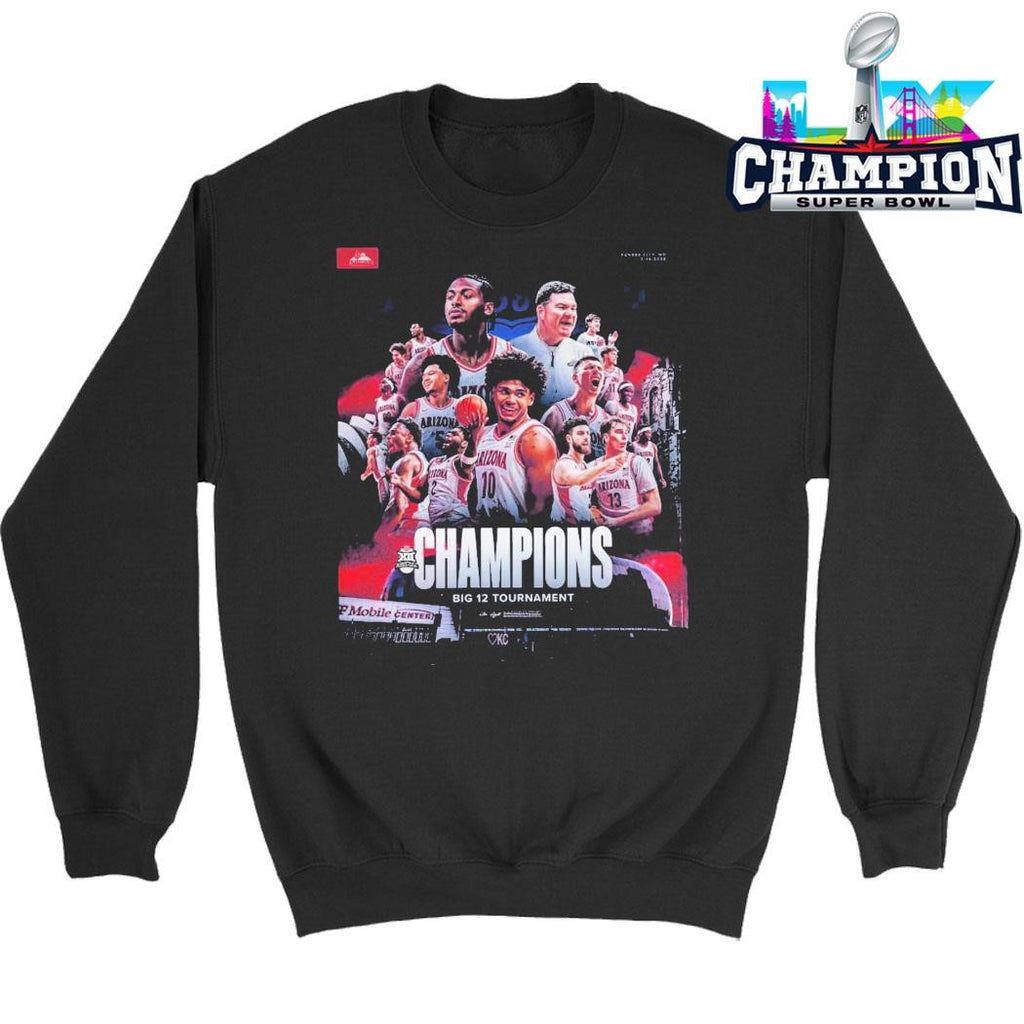 Arizona Wildcats Men’s Basketball 2026 Big 12 Tournament Champions Shirt