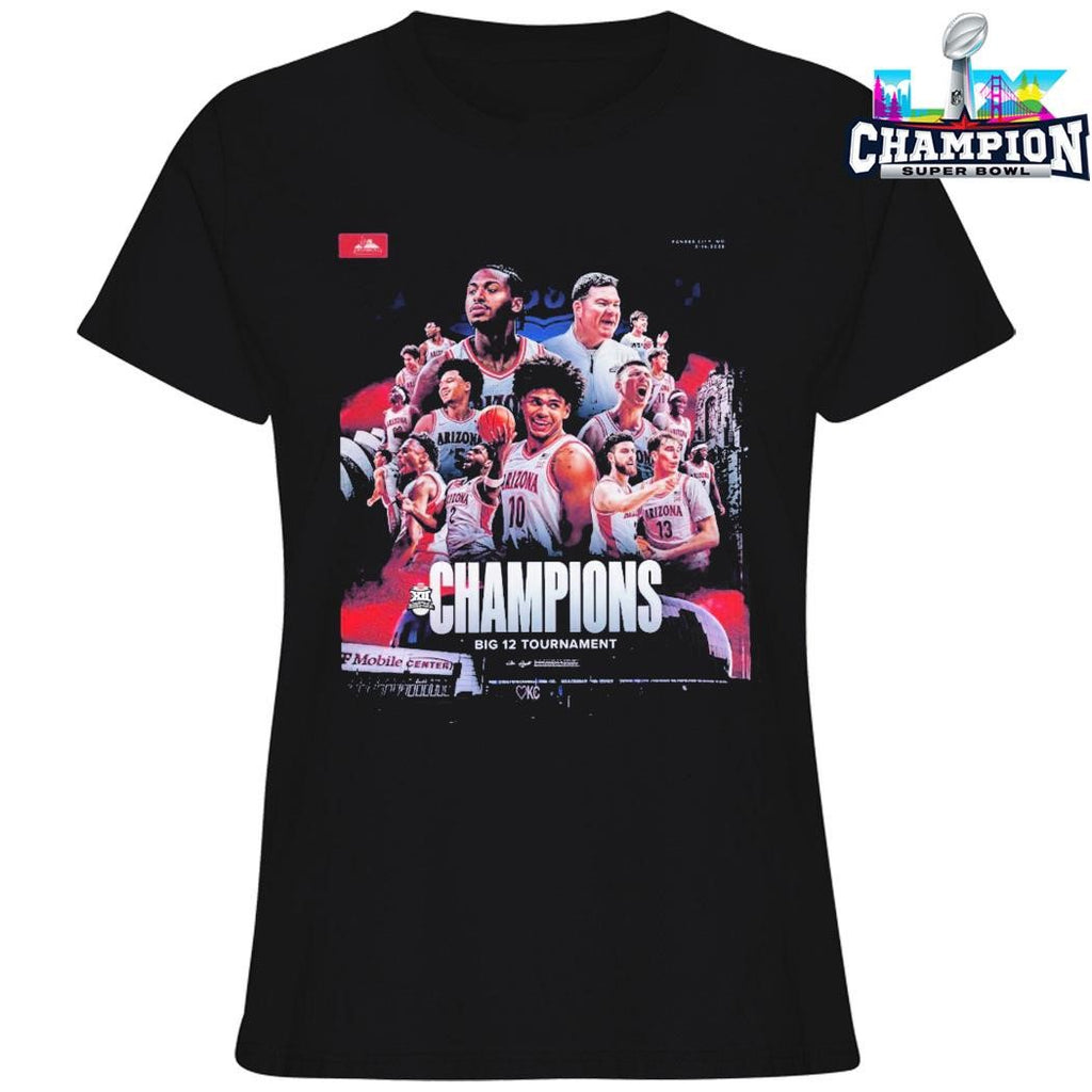 Arizona Wildcats Men’s Basketball 2026 Big 12 Tournament Champions Shirt