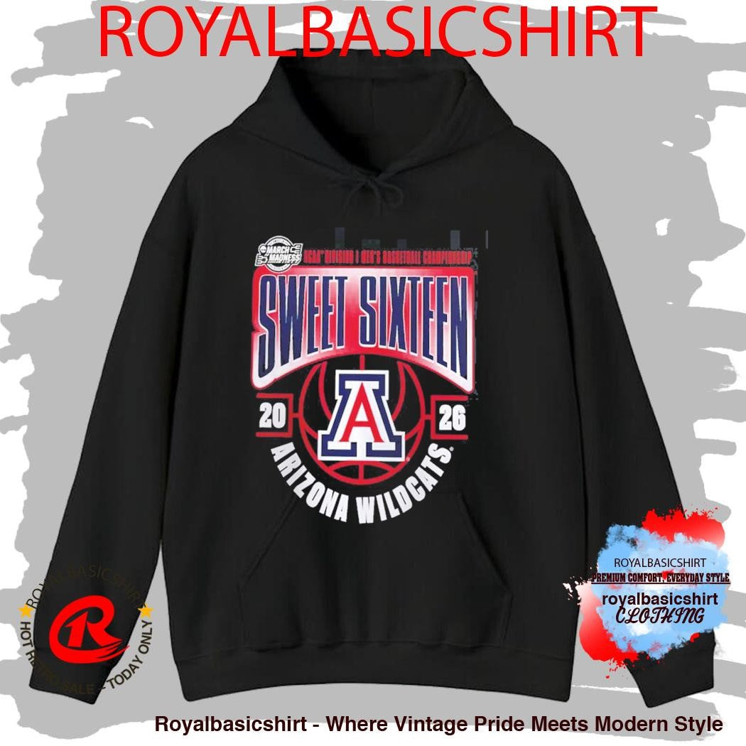 Arizona Wildcats Men’s Basketball 2026 NCAA March Madness Sweet 16 T-Shirt