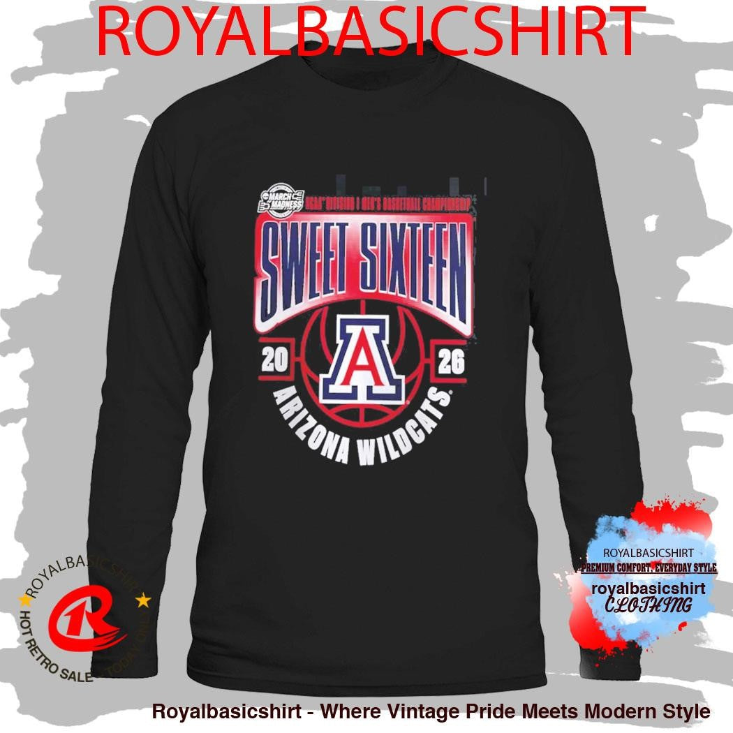 Arizona Wildcats Men’s Basketball 2026 NCAA March Madness Sweet 16 T-Shirt