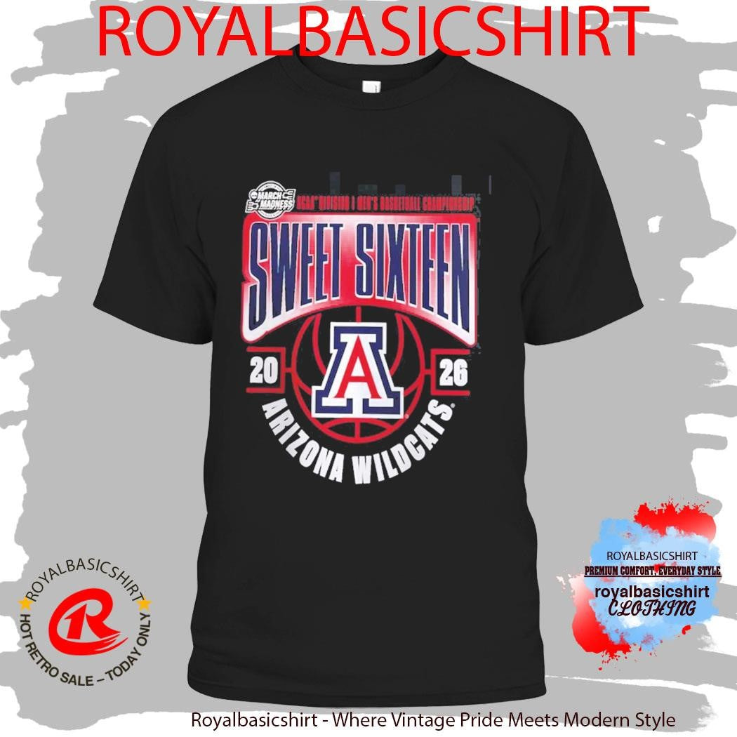 Arizona Wildcats Men’s Basketball 2026 NCAA March Madness Sweet 16 T-Shirt