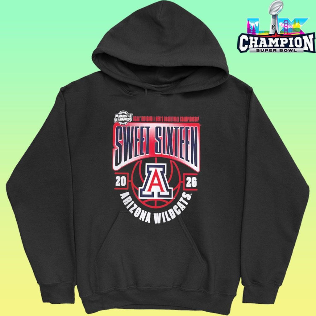 Arizona Wildcats Men’s Basketball 2026 Ncaa March Madness Sweet 16 Shirt