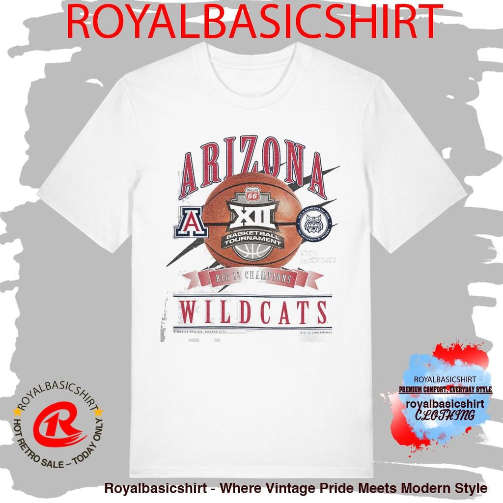 Arizona Wildcats Men’s Basketball Philips 66 2026 Big 12 Tournament Champions New Era Locker Room T-Shirt