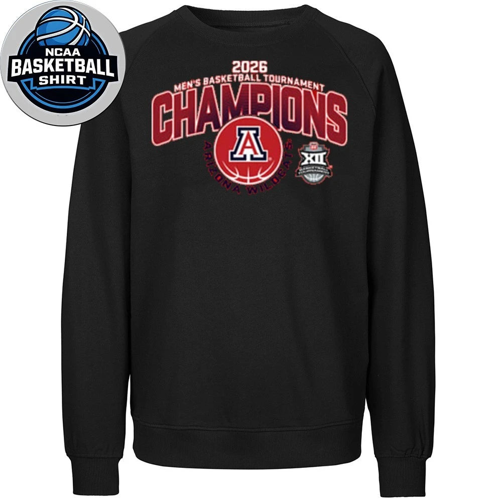 Arizona Wildcats Red Blue 84 2026 Big 12 Men’s Basketball Conference Tournament Champions Shirt