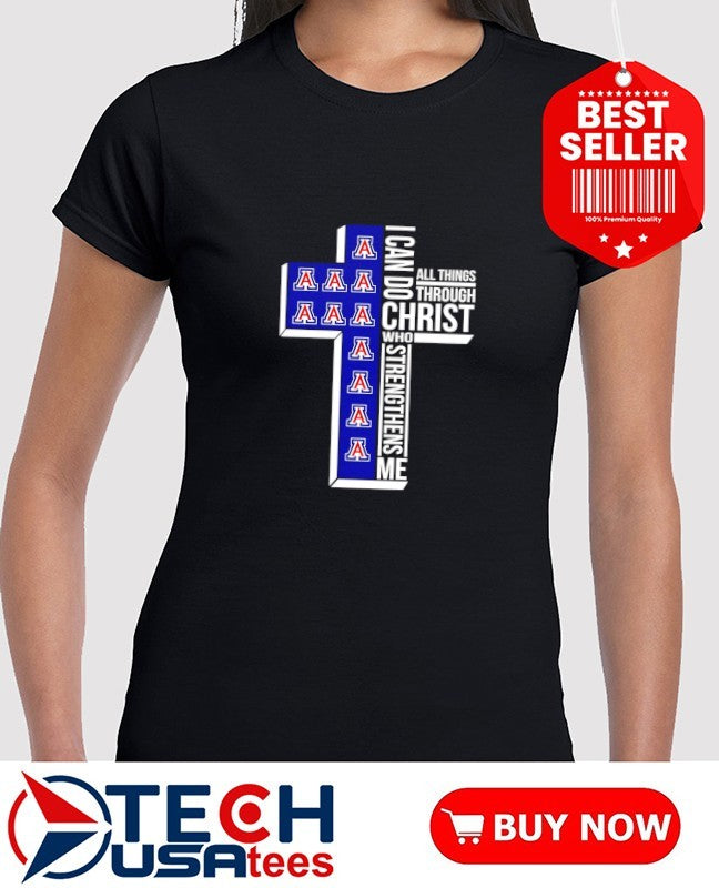 Arizona Wildcats Women’s Basketball cross I can do all things through christ who strengthens me shirt