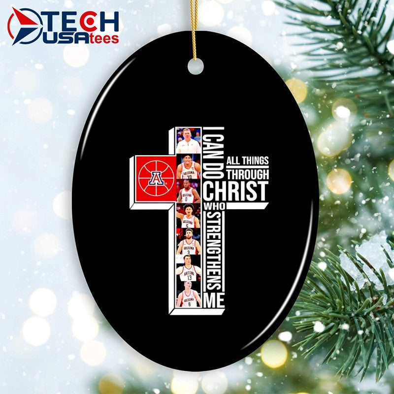 Arizona Wildcats players cross I can do all things through Christ who strengthens me shirt