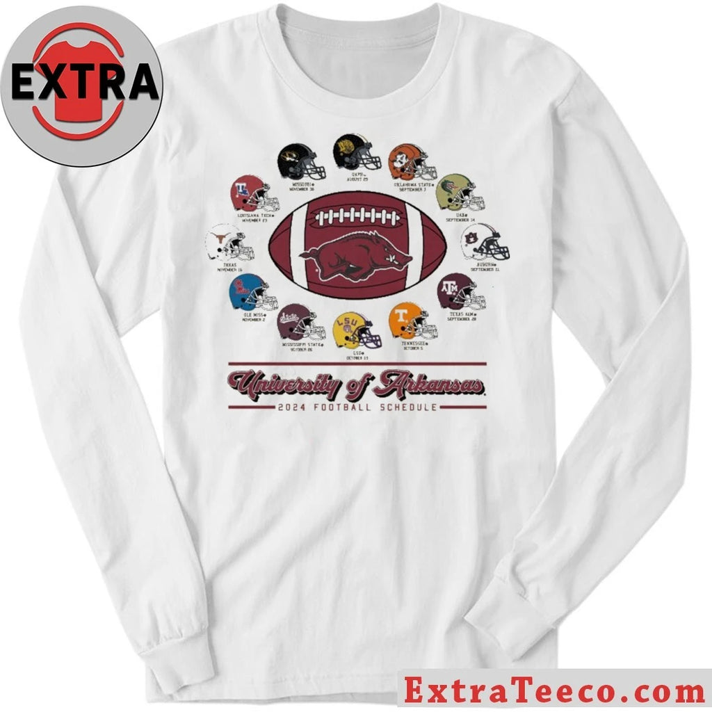 Arkansas 2024 Helmet Football Schedule Shirt