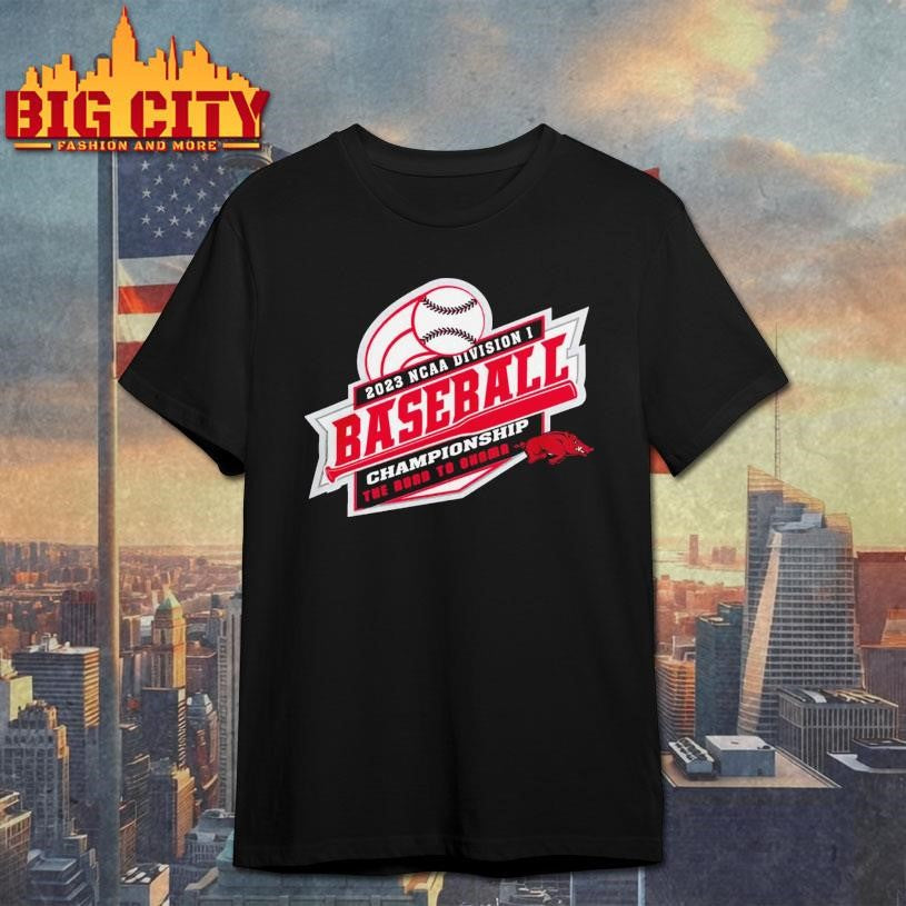 Arkansas Razorbacks 2023 Ncaa Division I Baseball Championship The Road To Omaha Logo Shirt