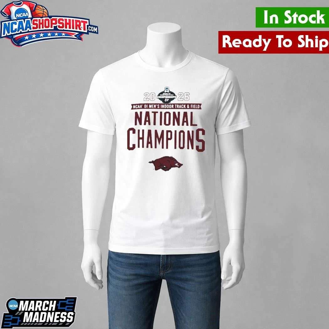 Arkansas Razorbacks 2026 NCAA Men’s Indoor Track &amp; Field National Champions Shirt