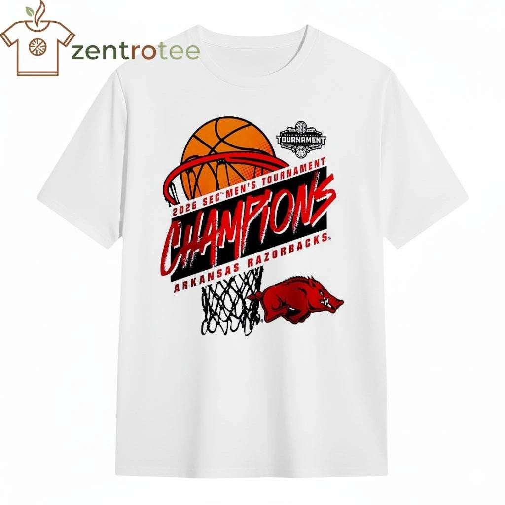 Arkansas Razorbacks 2026 SEC Men’s Basketball Nets Tournament Champions shirt