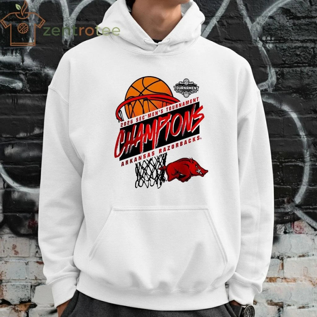 Arkansas Razorbacks 2026 SEC Men’s Basketball Nets Tournament Champions shirt