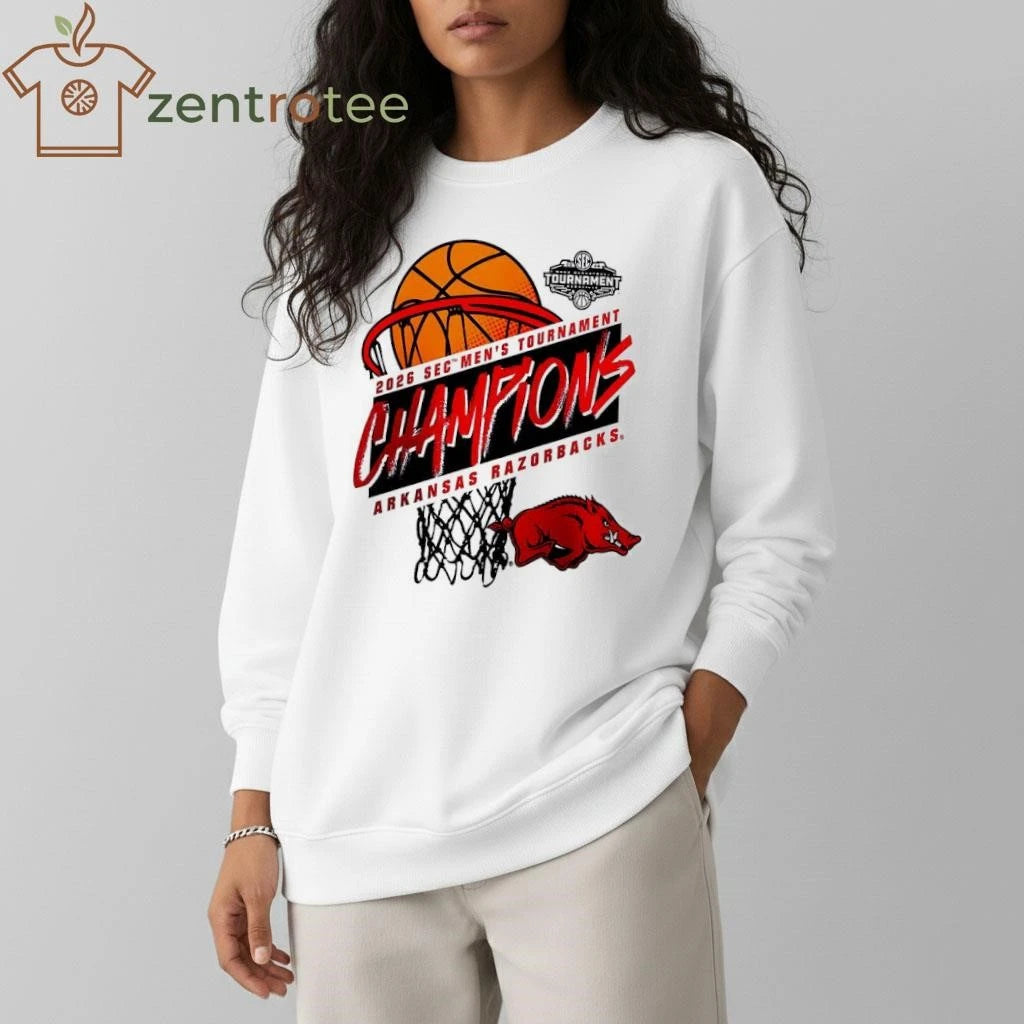 Arkansas Razorbacks 2026 SEC Men’s Basketball Nets Tournament Champions shirt